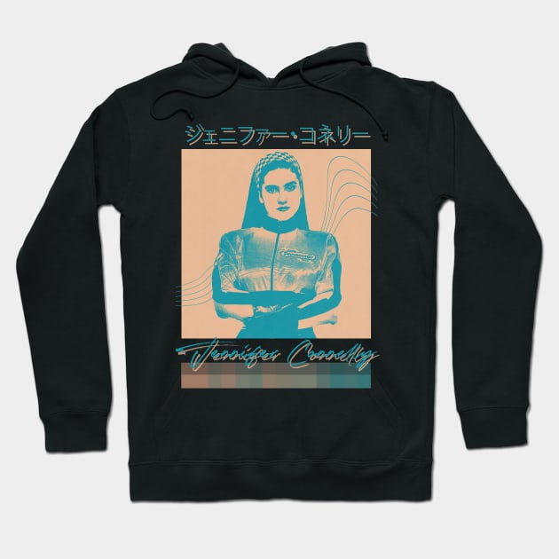 Jennifer Connelly • Retro Aesthetic Design Hoodie by unknown_pleasures